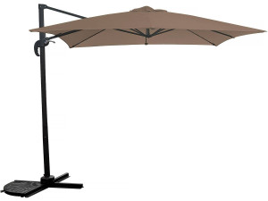 Parasol vrijhangend tuin zweefparasol "Soleil" - Vierkant - 2,5 x 2,5 m - Taupe - grijs bruin