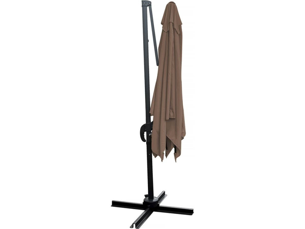 Parasol vrijhangend tuin zweefparasol "Soleil" - Vierkant - 2,5 x 2,5 m - Taupe - grijs bruin