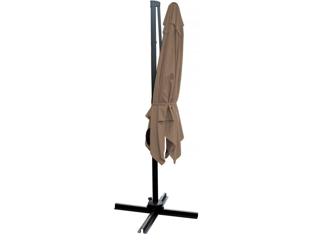 Parasol vrijhangend tuin zweefparasol "Soleil" - Vierkant - 2,5 x 2,5 m - Taupe - grijs bruin