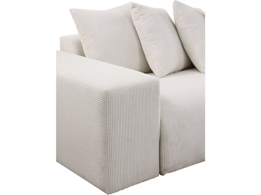Bank 3-zitsbank meubel ribfluweel geribd velours "Rivoli" - Beige - lichtbruin
