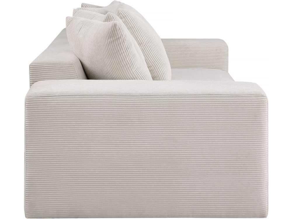 Bank 3-zitsbank meubel ribfluweel geribd velours "Rivoli" - Beige - lichtbruin