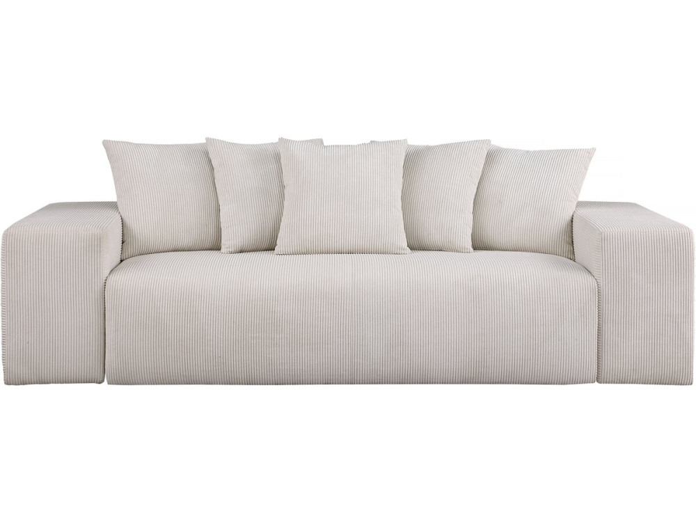 Bank 3-zitsbank meubel ribfluweel geribd velours "Rivoli" - Beige - lichtbruin