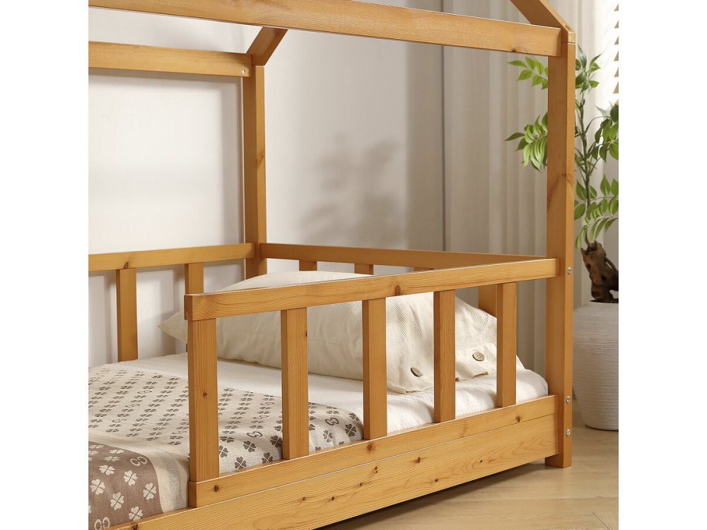 "Mila" Houten Kajuitbed voor Kinderen - 90 x 190 cm - Bruin