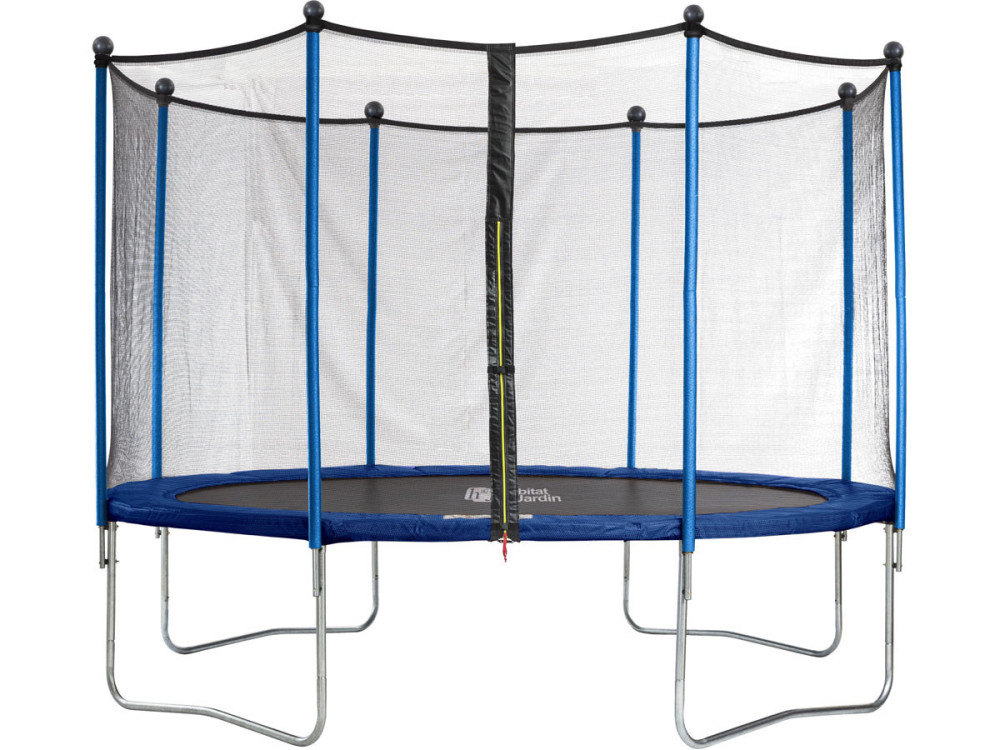 "Happy" trampoline - Ø 3,65 m m - met net + ladder + afdekking + verankeringsset