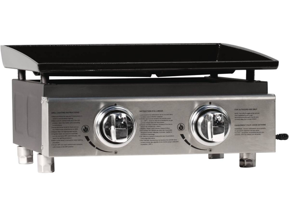 Plancha gas barbecue grill "Presto 2" - 2 branders - 5 kW - Grijs