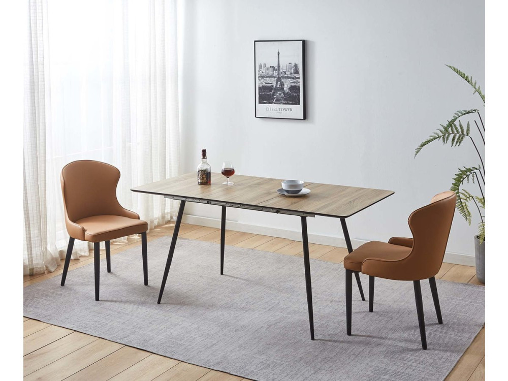 Eettafel uitschuifbaar keukentafel tafel "Ebele" - 120/160 x 80 x 76 cm - Eiken