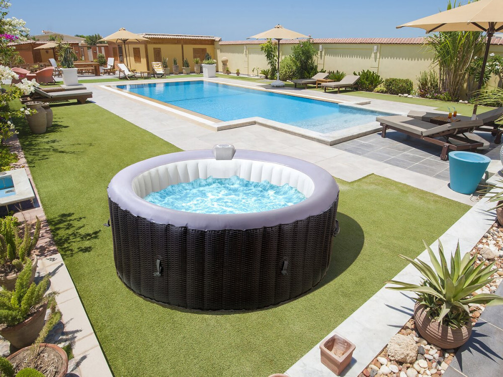 Opblaasbare PVC spa "Malaga" - 4 plaatsen - Grijs
