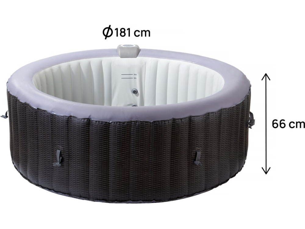 Opblaasbare PVC spa "Malaga" - 4 plaatsen - Grijs
