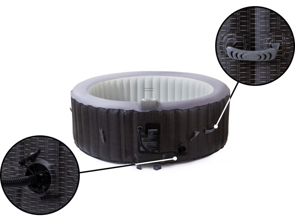 Opblaasbare PVC spa "Malaga" - 4 plaatsen - Grijs