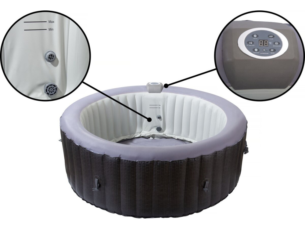 Opblaasbare PVC spa "Malaga" - 4 plaatsen - Grijs