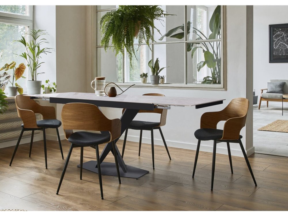 Uitschuifbare keramische eettafel voor 6 tot 10 personen "Silence" - Marmergrijs
