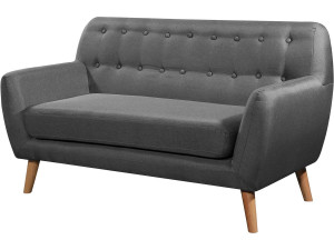 Bank meubel stof bankstel "Cody" - 145 x 77 x 84 cm - 2 zits - Grijs