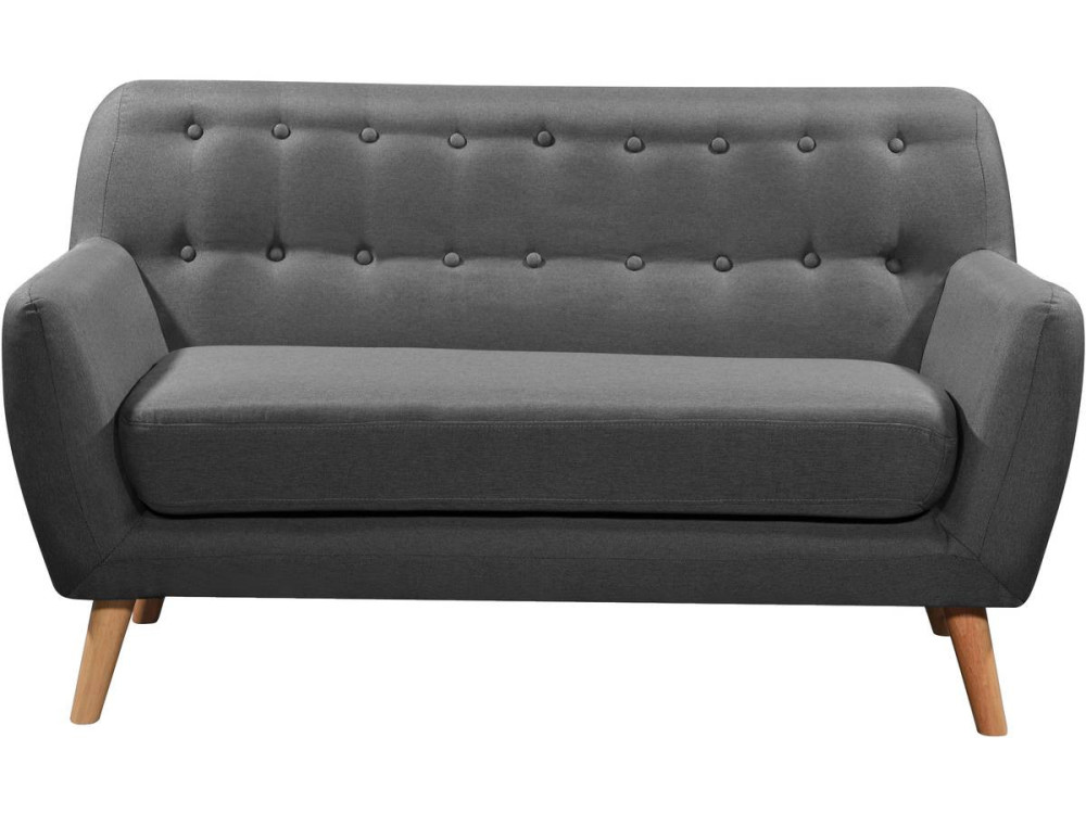 Bank meubel stof bankstel "Cody" - 145 x 77 x 84 cm - 2 zits - Grijs