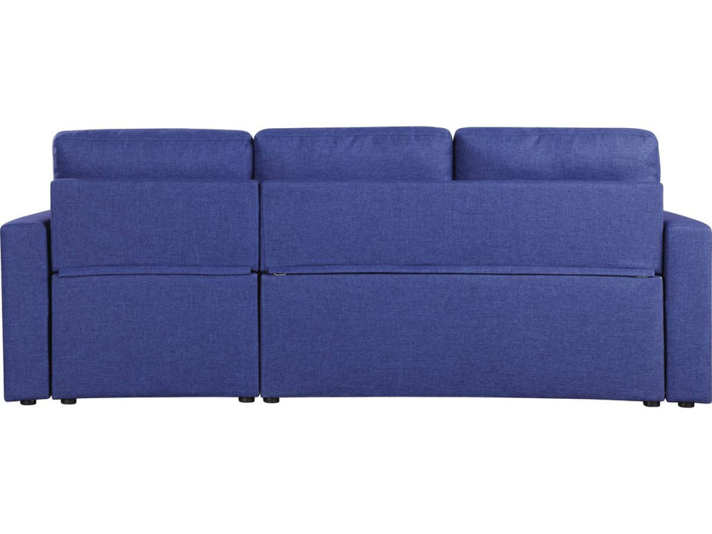 Hoekbank met opbergruimte slaapbank meubel links of rechts bank "Alain" - 3 zits - Blauw