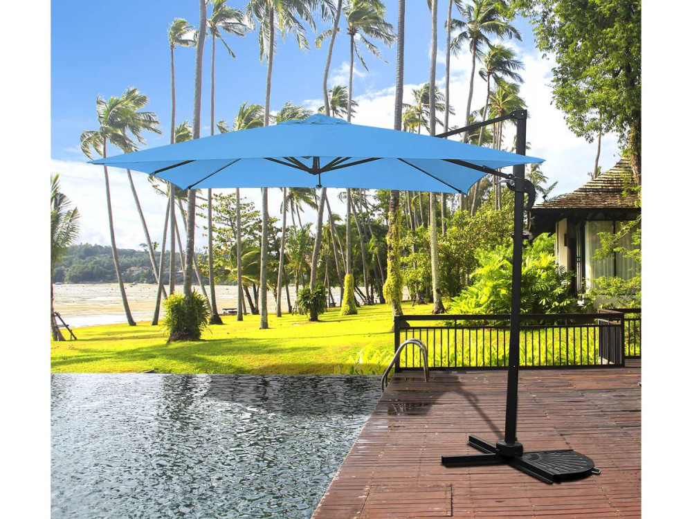 Parasol vrijhangend tuin zweefparasol "Soleil" - 2,5 x 2,5 m - Blauw