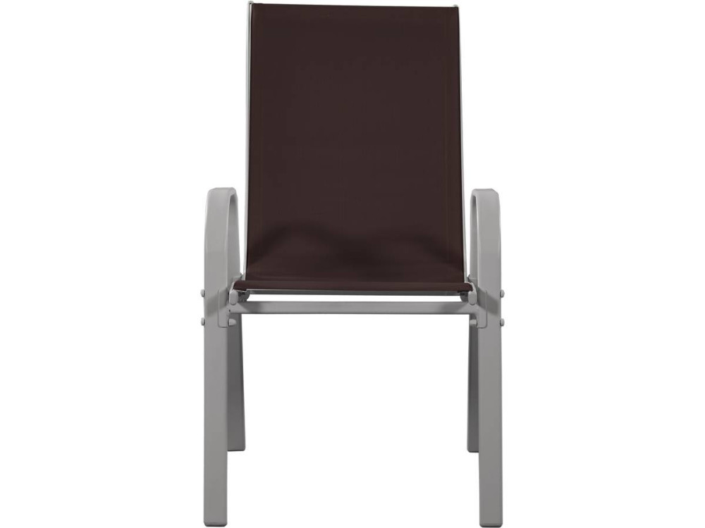 Tuinstoel "Cordoba" stoel fauteuil outdoor textileen - Phoenix - Taupe - grijs bruin - Set 4 stuks