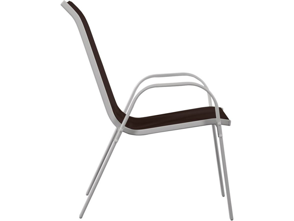 Tuinstoel "Cordoba" stoel fauteuil outdoor textileen - Phoenix - Taupe - grijs bruin - Set 4 stuks