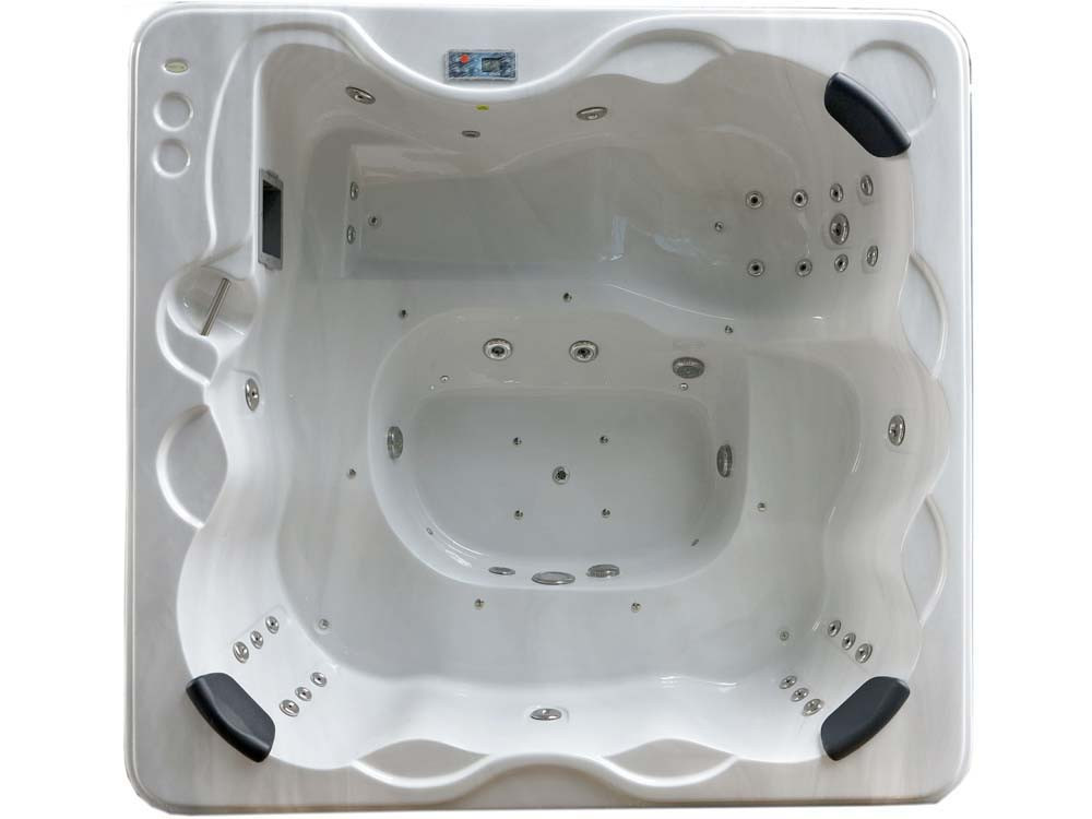 Jacuzzi 6 personen spa "Cuba" - Witte binnenkant - Balboa systeem + geïntegreerde bluetooth speakers - 220 x 210 x 80 cm