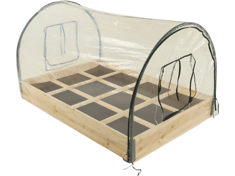 Houten moestuin vierkant 116 x 81 x 67,5 cm "Muscari" - met frame kasdek