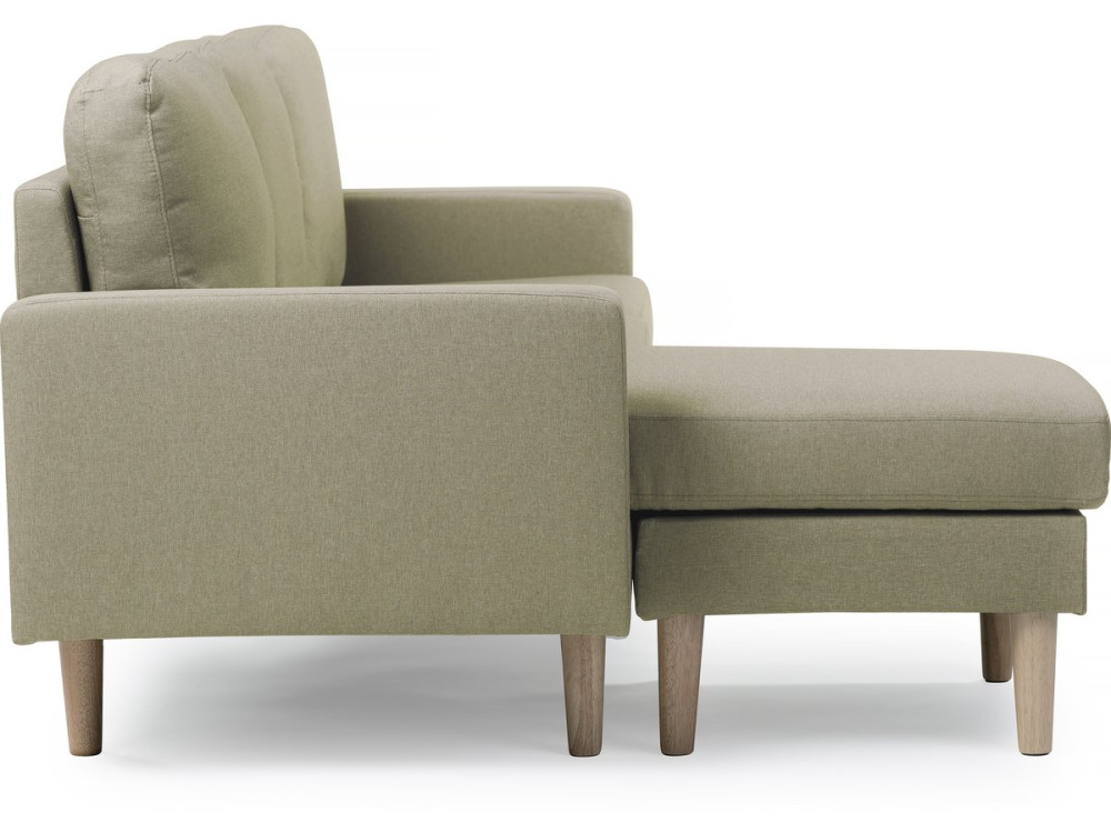 Bank hoekbank links rechts stoffen meubel "Gabby" - 3 zits - Beige - lichtbruin