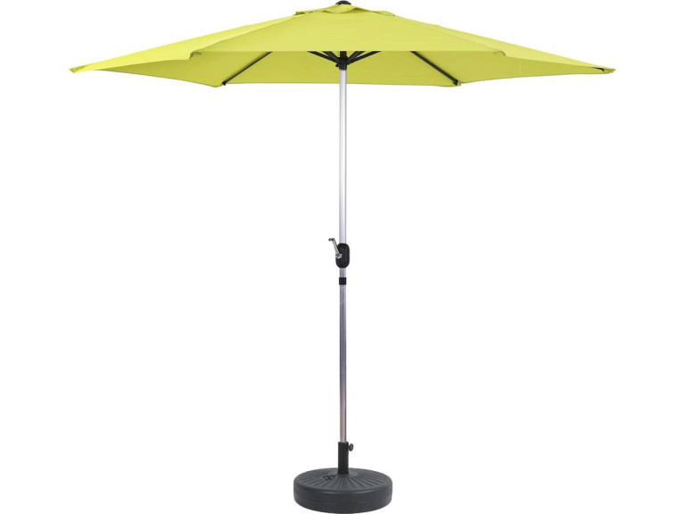 Parasol tuin tuinparasol recht aluminium "Sol" - Rond - Ø 3m - Groen - Met parasolvoet voor parasoltegels