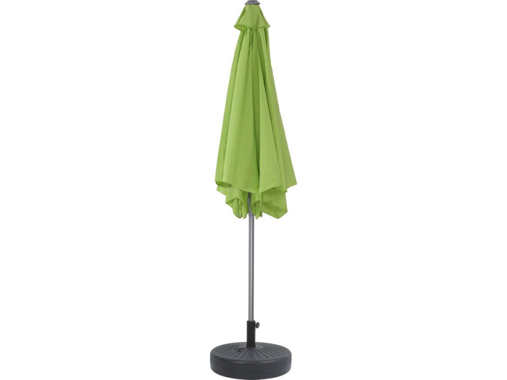 Parasol tuin tuinparasol recht aluminium "Sol" - Rond - Ø 3m - Groen - Met parasolvoet voor parasoltegels