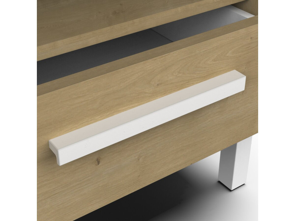 Craft" nachtkastje - Hout - 1 lade - Bruin/wit