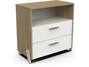 Naili" kindercommode met 2 laden en een nis - Wit