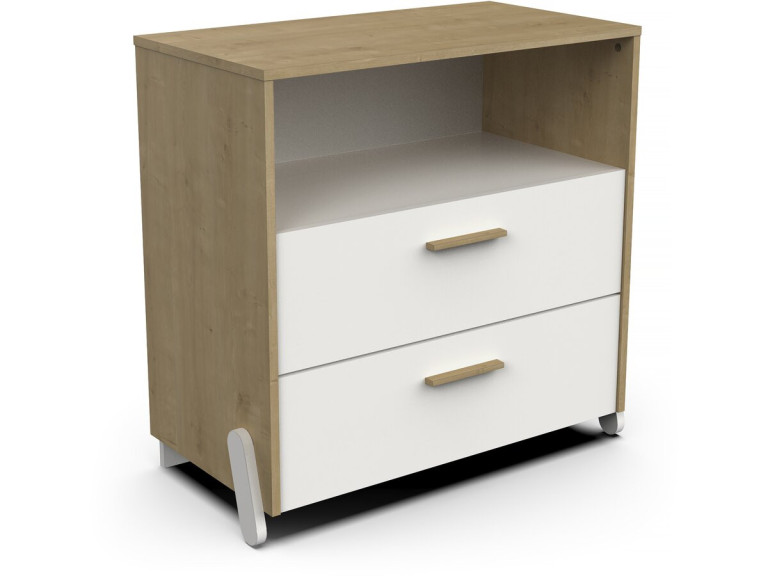 Naili" kindercommode met 2 laden en een nis - Wit