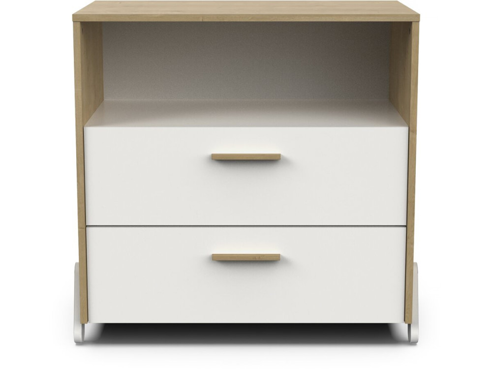 Naili" kindercommode met 2 laden en een nis - Wit