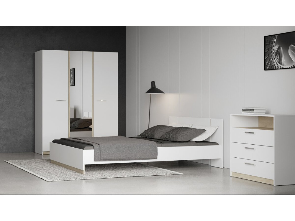 Watson Houten Tweepersoonsbed - 140 x 200 cm - Wit