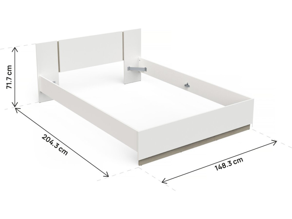 Watson Houten Tweepersoonsbed - 140 x 200 cm - Wit