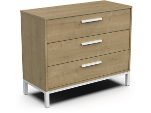 "CRAFT" ladekast - Hout - 3 lades - Bruin/Wit