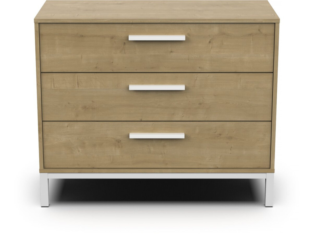 "CRAFT" ladekast - Hout - 3 lades - Bruin/Wit