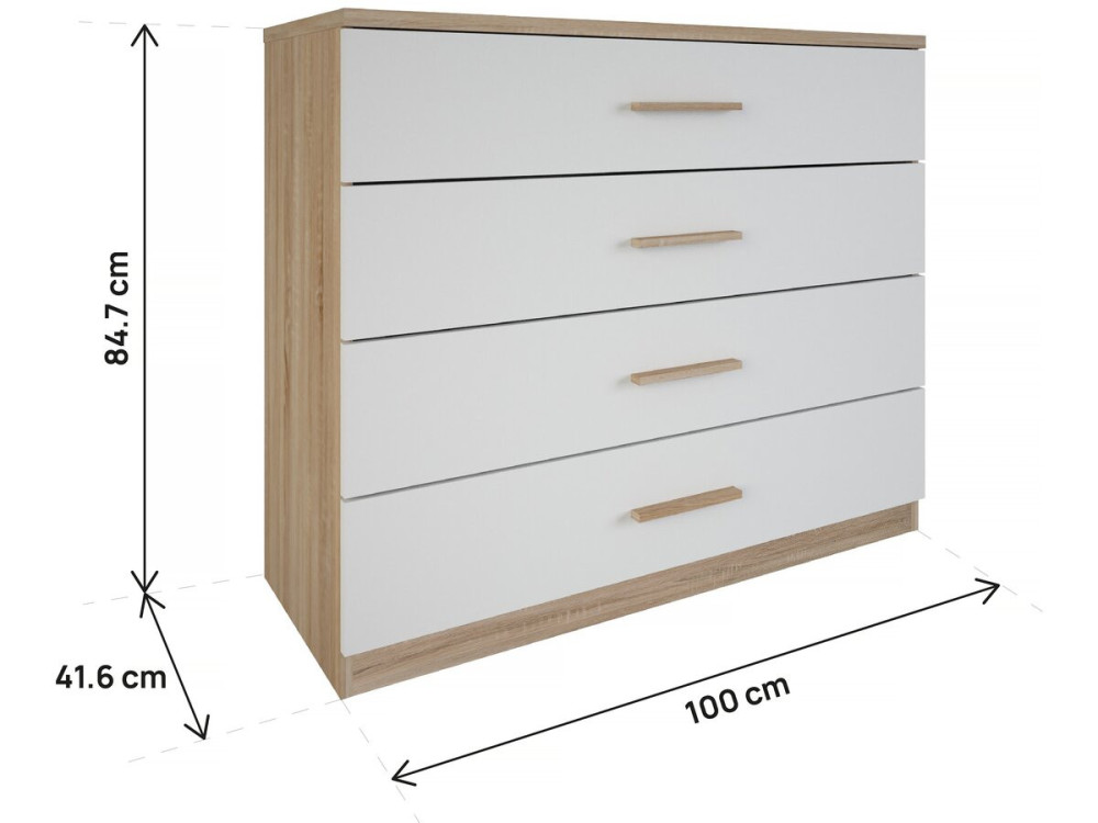 Commode "Selena" - Hout - 4 laden - Wit