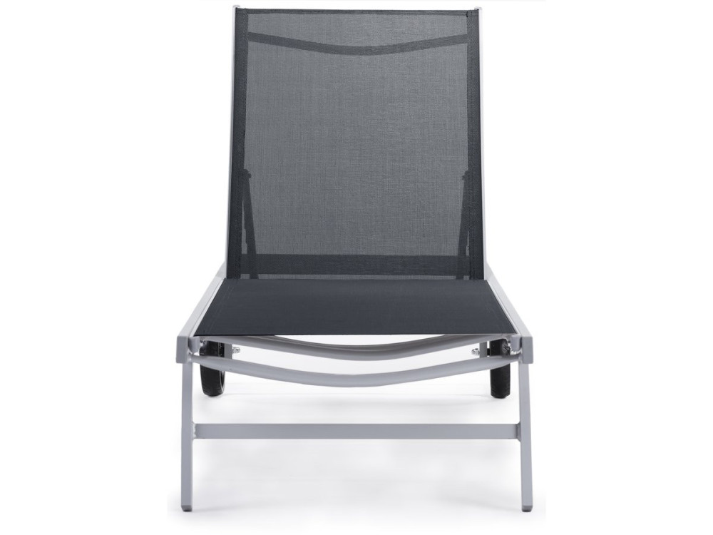 Ligbed tuin ligstoel met wielen aluminium textileen "Bella" - Grijs