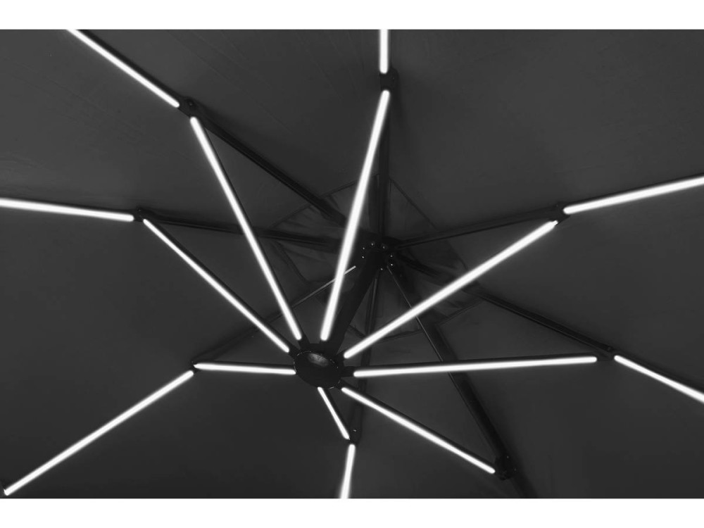 Alu "Sun 4 Luxe" LED afgevoerde tuinparasol - Rechthoek - 3 x 4 m - Ballast inbegrepen