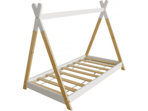 Bed kinderbed Tipi eenpersoonsbed 70 x 140 cm "Melissa" - Wit