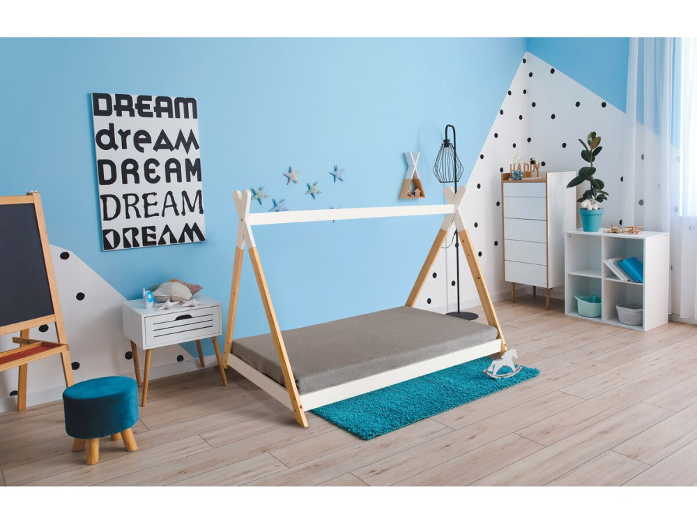 Bed kinderbed Tipi eenpersoonsbed 70 x 140 cm "Melissa" - Wit