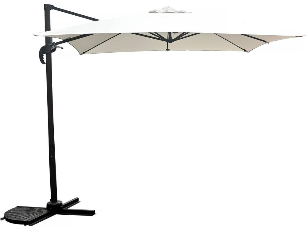 Parasol vrijhangend tuin zweefparasol "Soleil" - Vierkant - 2,5 x 2,5 m - Ecru