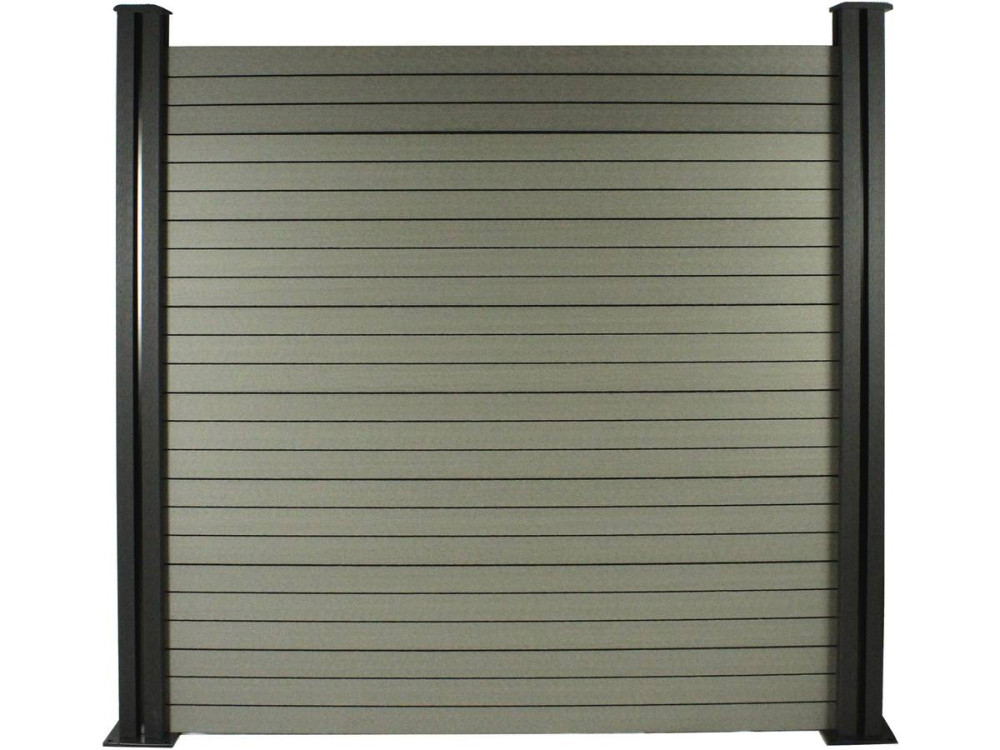 Schutting set composiet 4,8 x 1,2 m - Gratis bevestigingsset - Grijs