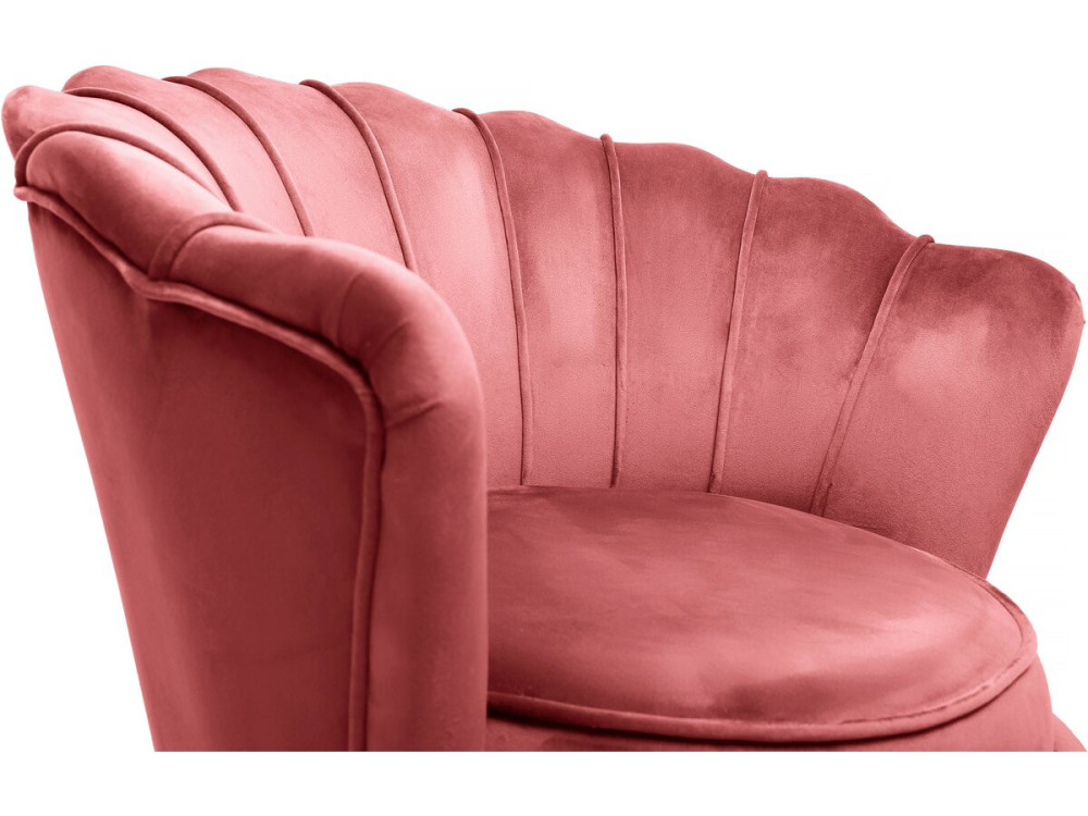 Stoel fauteuil velours fluweel "Floria" - 70 x 73 x 76 cm - Rose