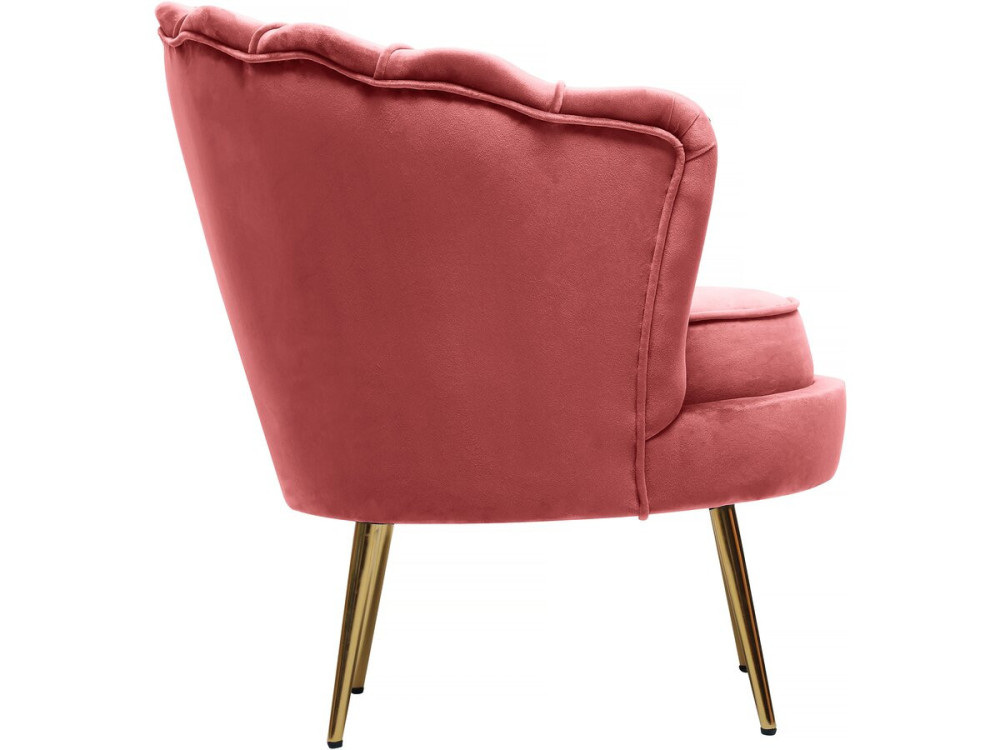 Stoel fauteuil velours fluweel "Floria" - 70 x 73 x 76 cm - Rose