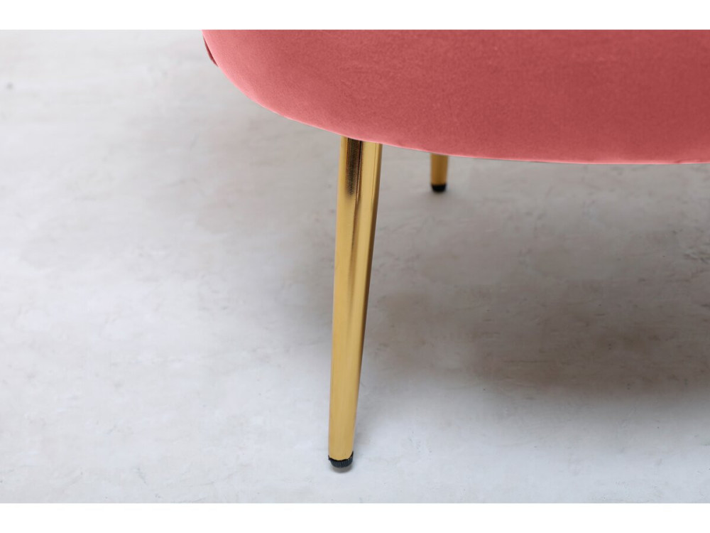 Stoel fauteuil velours fluweel "Floria" - 70 x 73 x 76 cm - Rose
