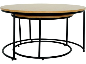 Salontafelset 2 delig salontafel uitschuifbaar "Wen" - Bruin - kastanjebruin