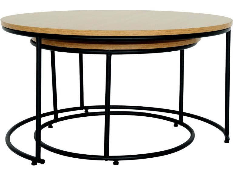 Salontafelset 2 delig salontafel uitschuifbaar "Wen" - Bruin - kastanjebruin