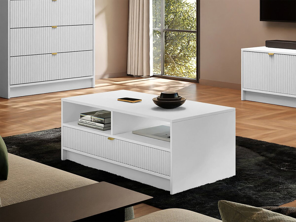 Salontafel Tireno - 100 X 40 X 50 cm-  Wit
