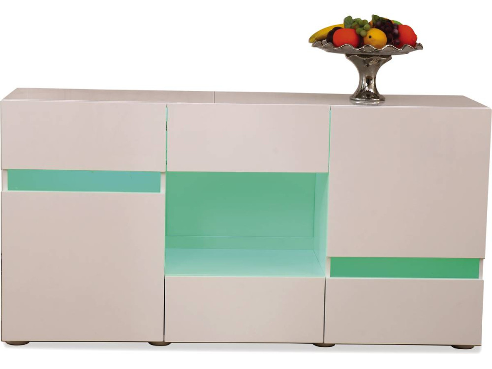 Buffet LED "Volta" - 140 x 40 x 72 cm - Blanc laqué