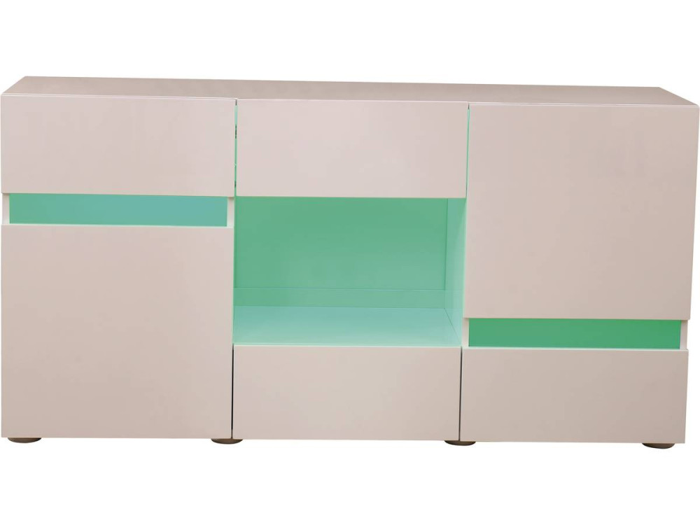 Buffet LED "Volta" - 140 x 40 x 72 cm - Blanc laqué