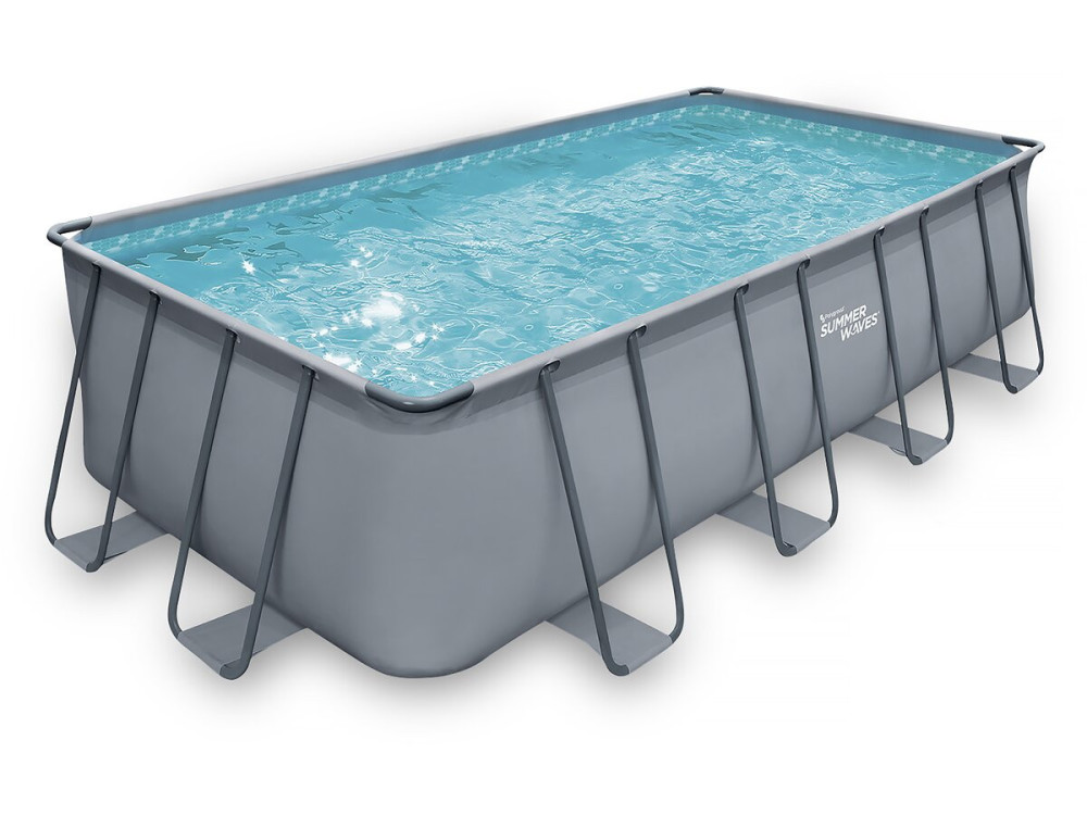 Zwembad opzetzwembad grijs - "LUDO 2" - 401 x 201 x 122 cm - Filtratiesysteem zwembad zandfilter 2,5 m³/uur